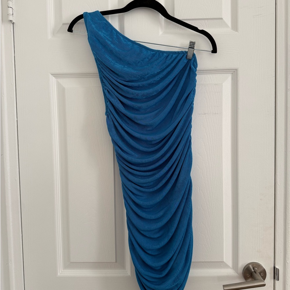 Princess Polly Vibrant Blue One-Shoulder Dress